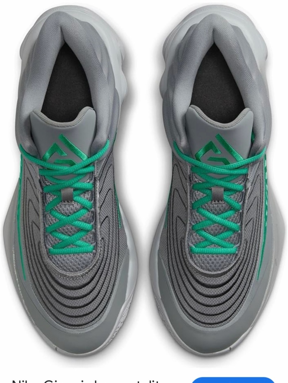Nike Giannis Immotality 4 Men's Grey Sneakers with Teal Laces